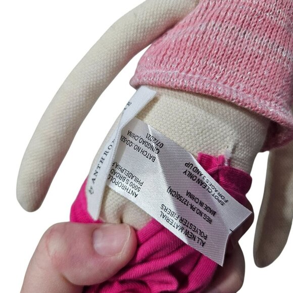 Anthropologie Cat Doll Woven Knit With Pink Outfit Leopard Print Headband 18" - Picture 4 of 10